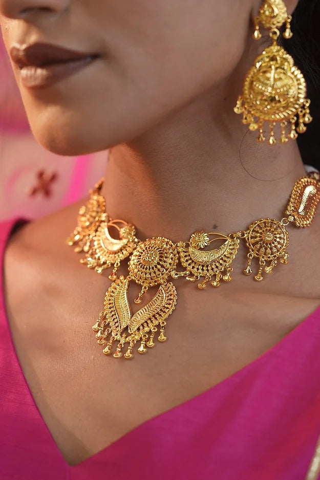 Silver gold online plated necklace set