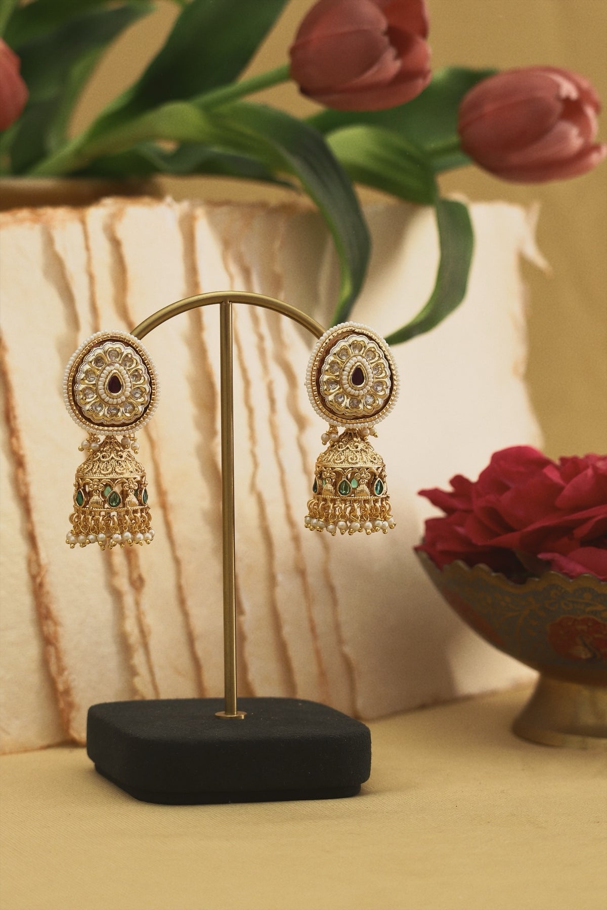 Kundan Jhumki Earrings