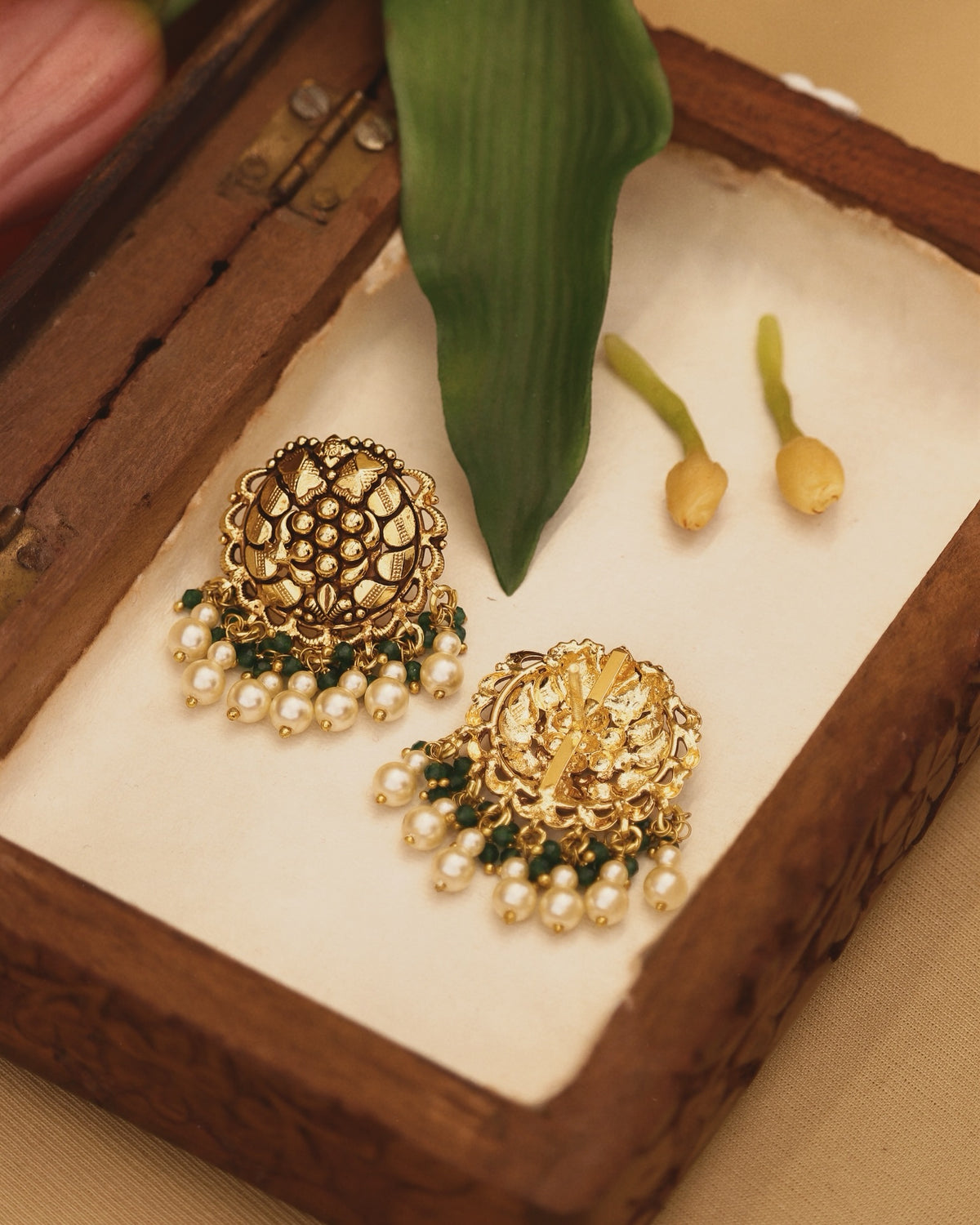 Antique pearl studs