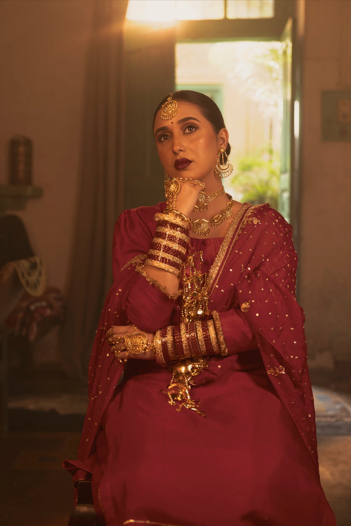 Panjab Necklace, Choker, Earrings & Tika