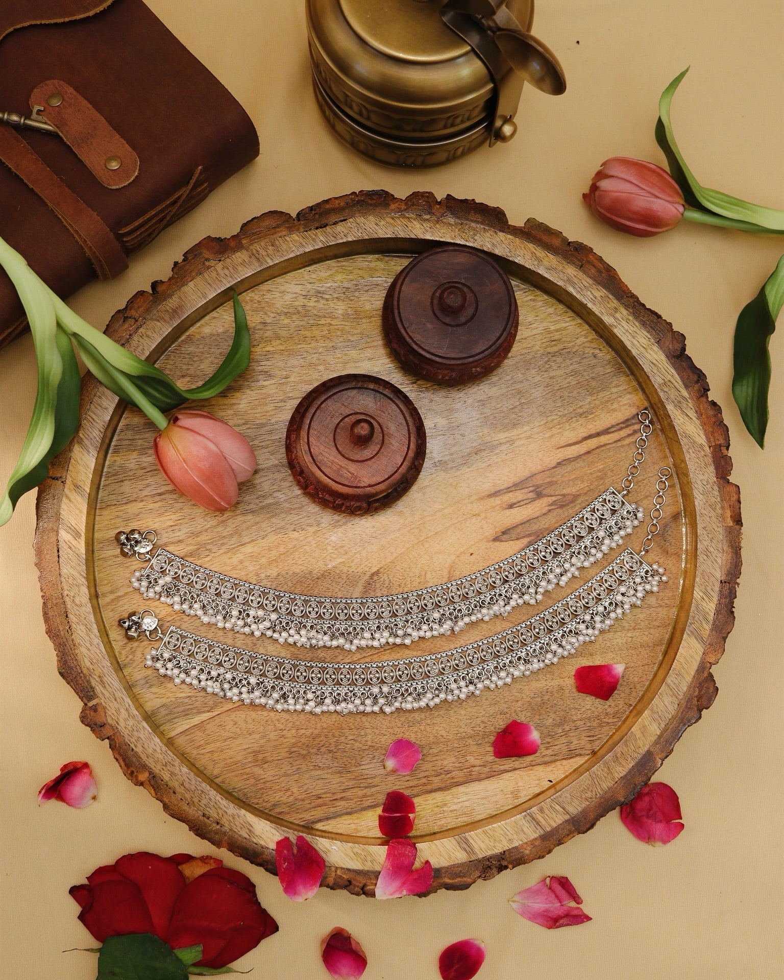 Oxidised Silver Payal Pair