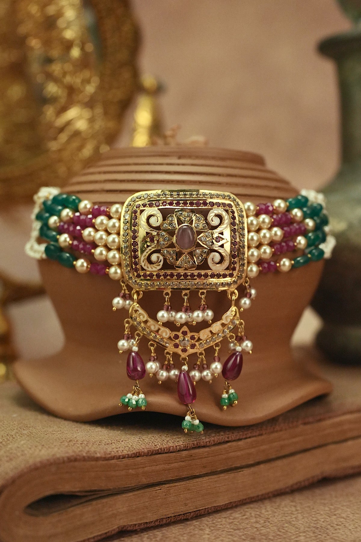 Gulab Jadau Choker Set