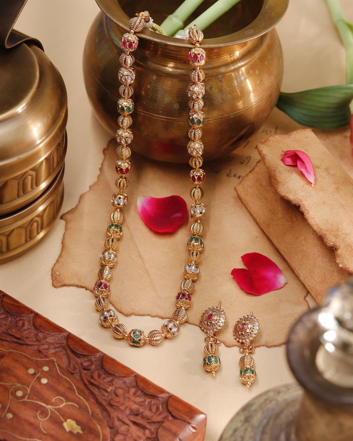 Ruby Emerald Mala Set