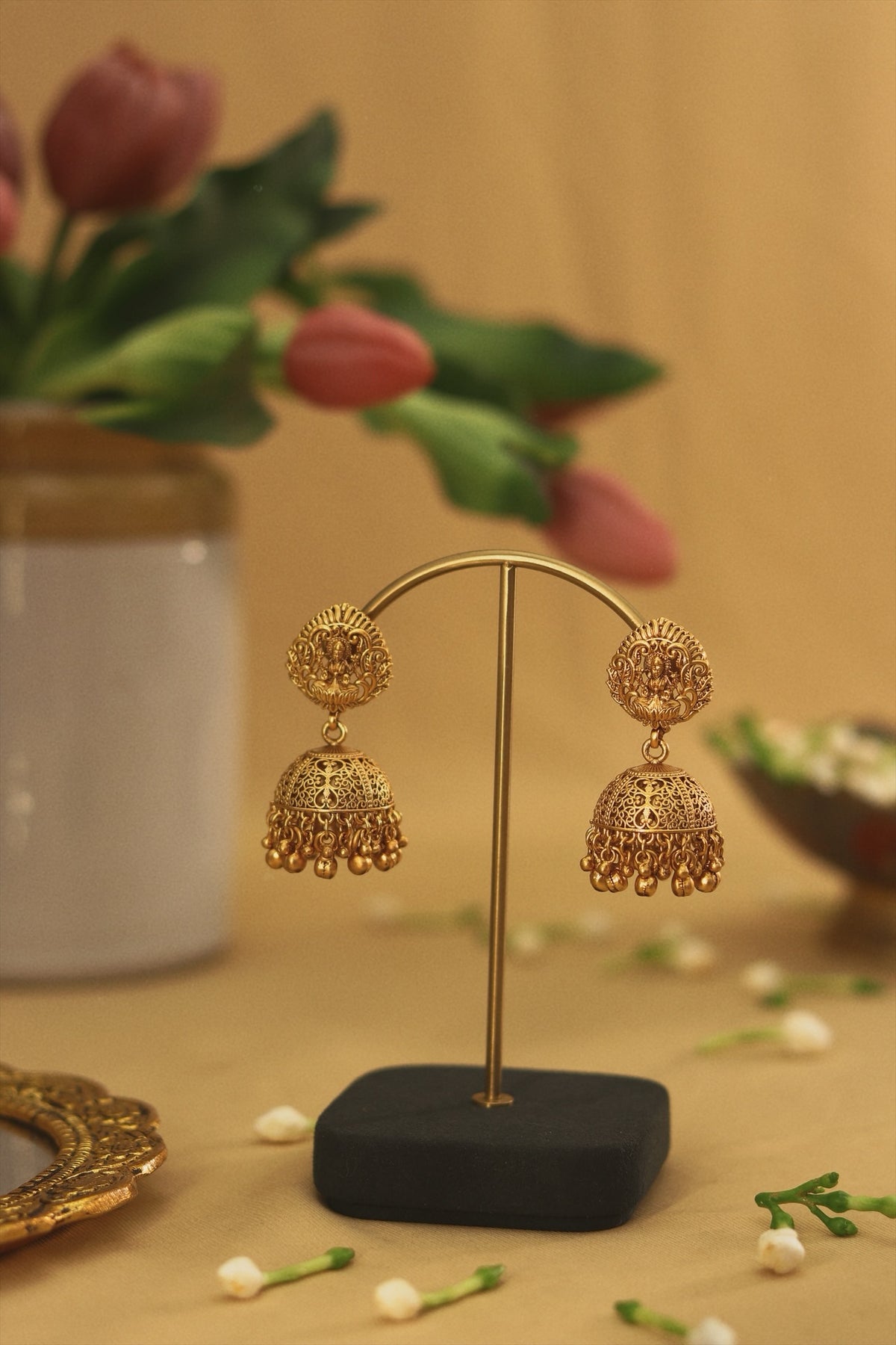 Temple Jhumki Earrings