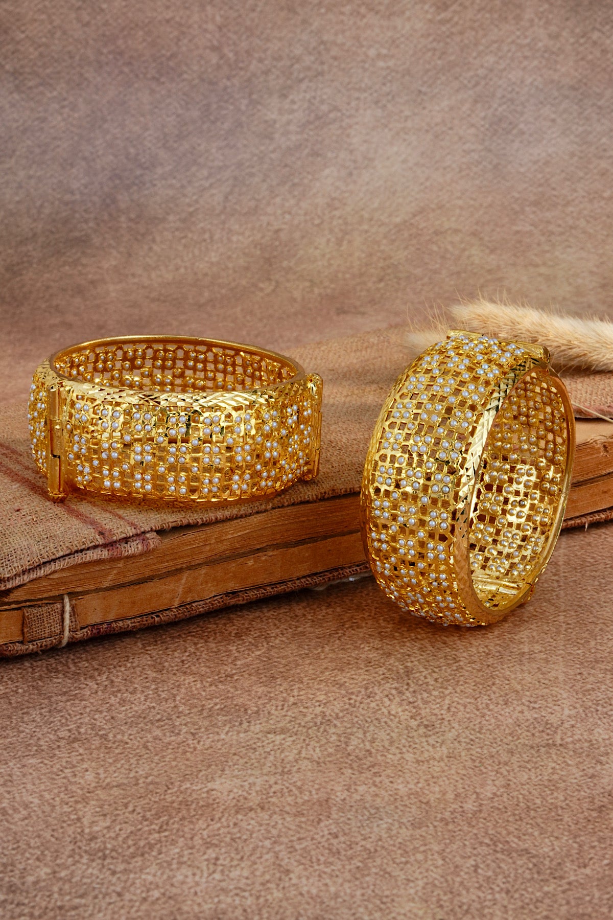 Resham Jadau Pearl Bangles