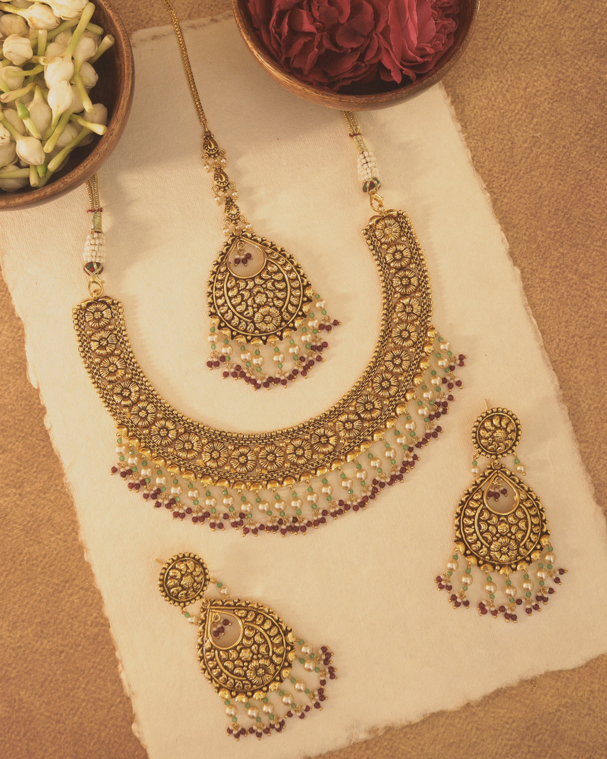 Chenab Necklace Set with Tikka