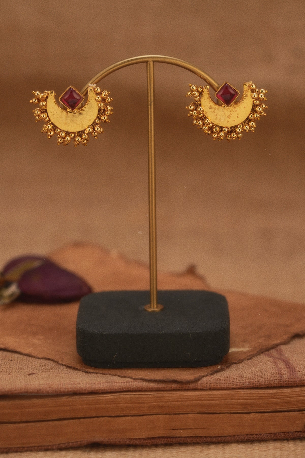 chaand ruby studs