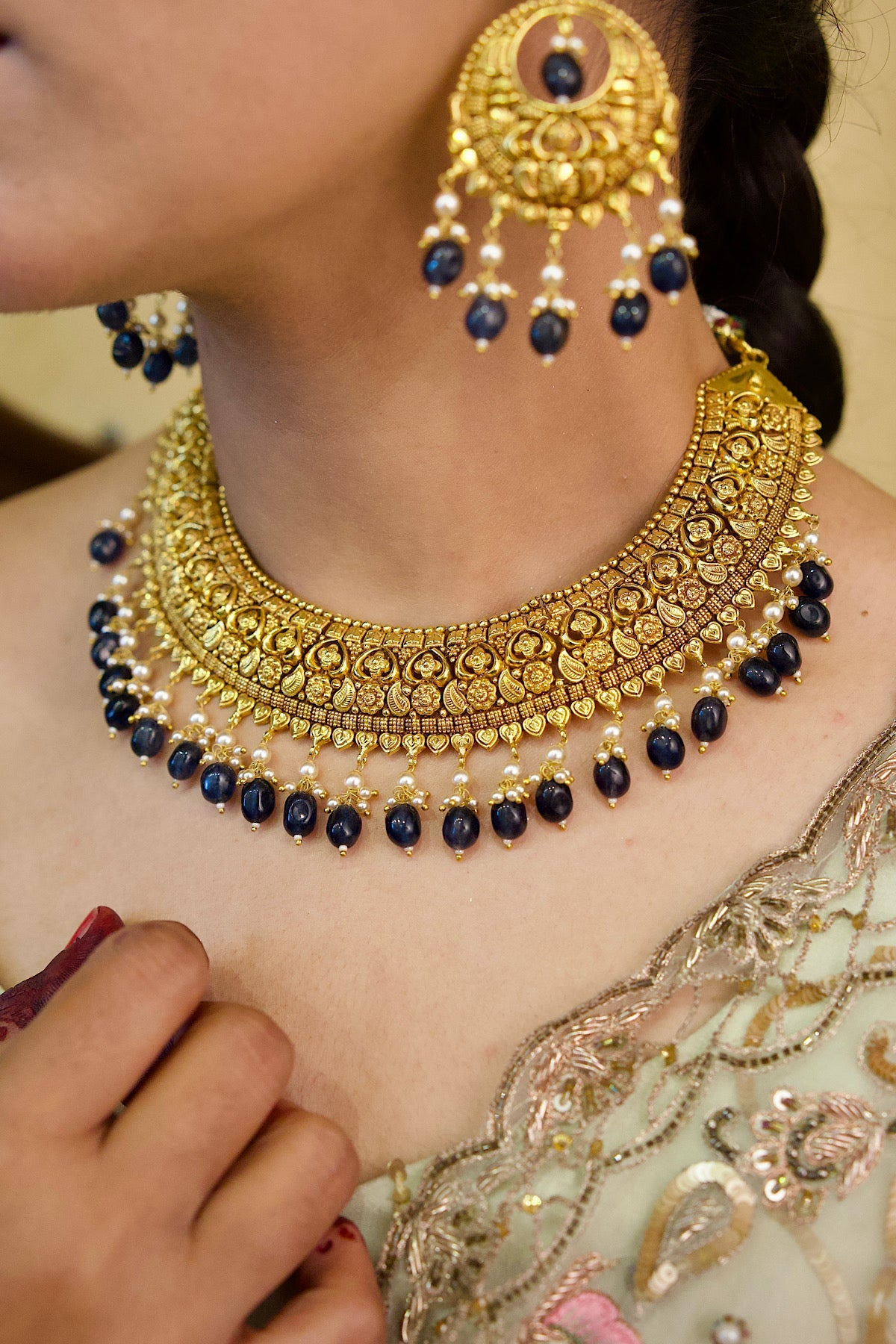 Rajni Necklace Set with Tikka