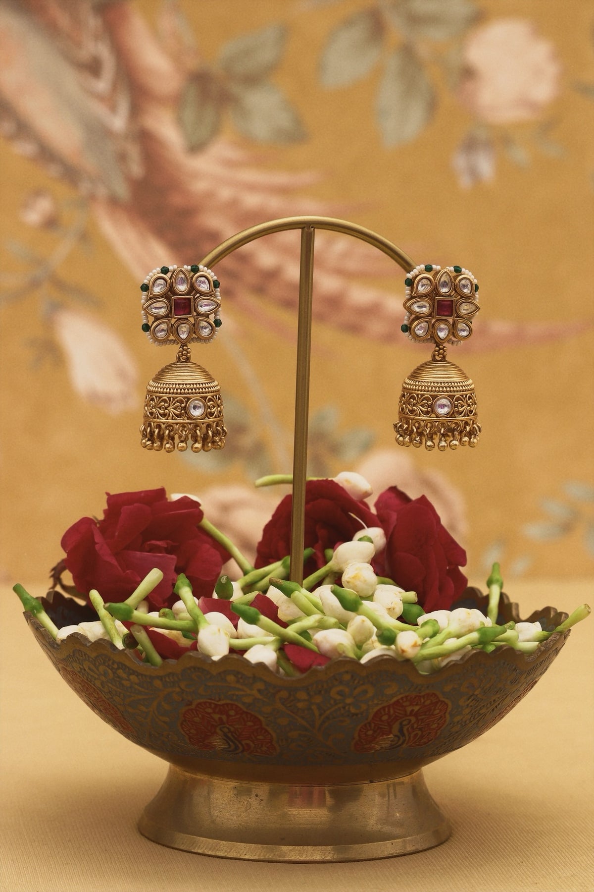 Kundan Ruby Jhumki