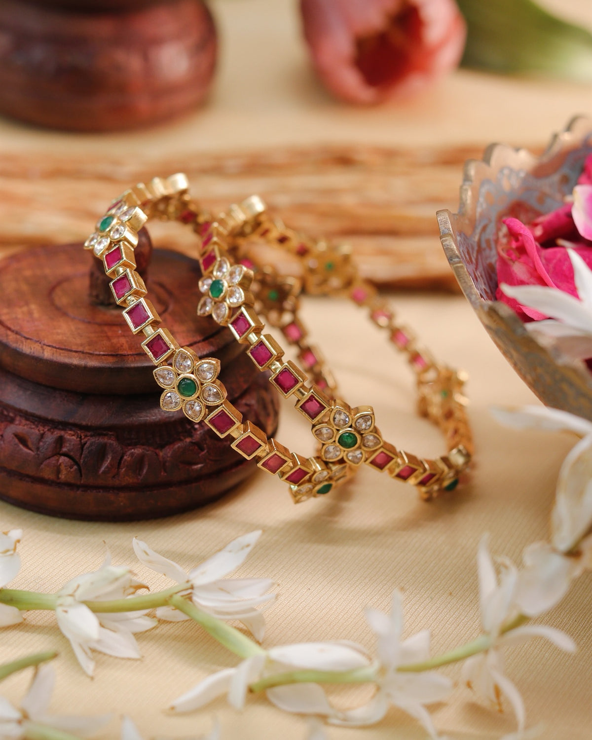 Ruby Emerald Bangles Pair