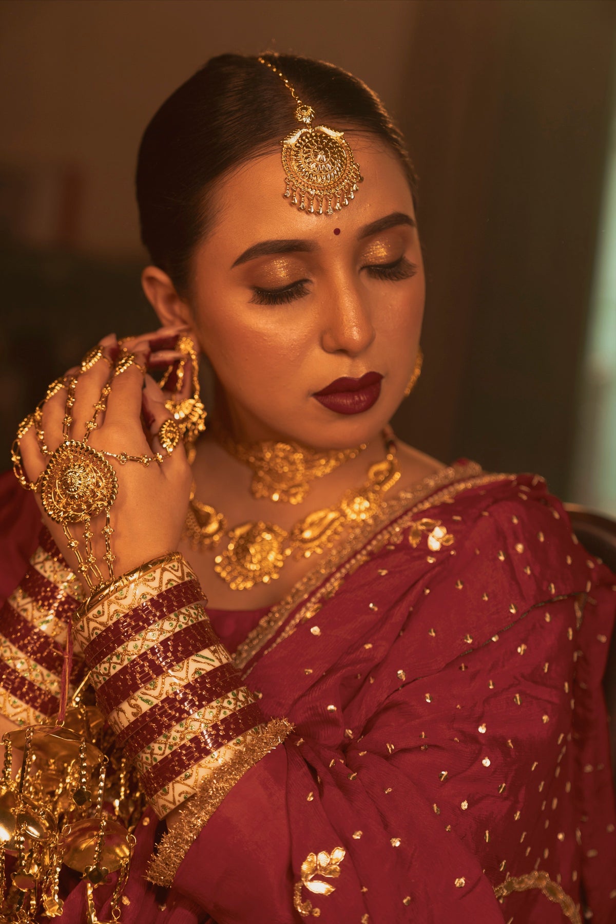 Panjab Choker Earrings & Tika