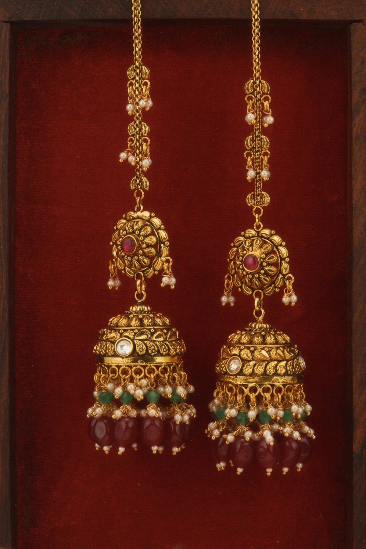 Ruby Jhumki Earrings