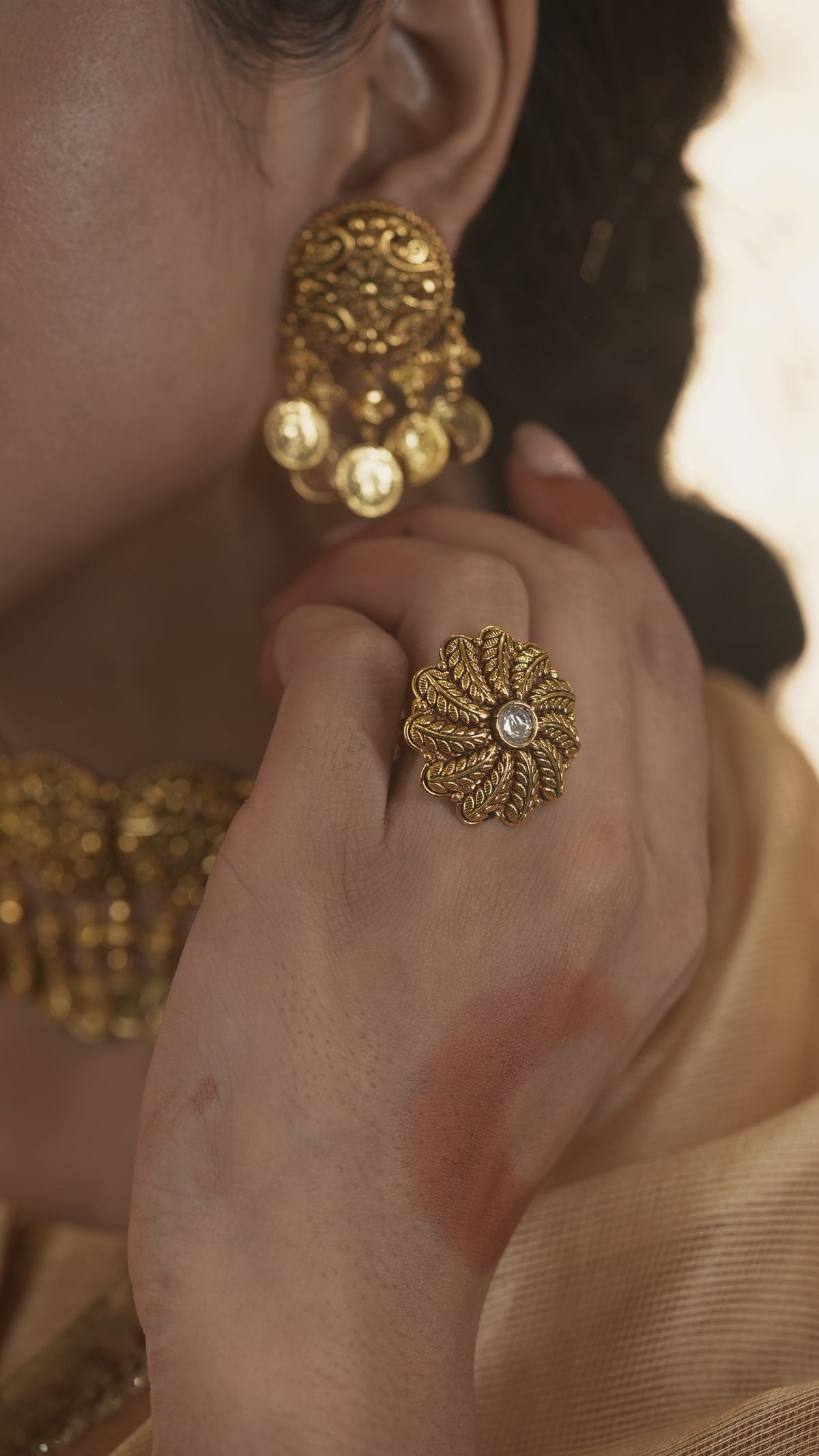 Kundan Antique Ring