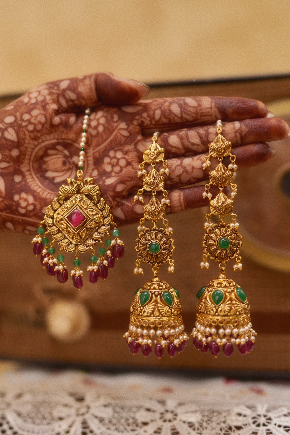 Rida Jhumki Tikka Set