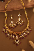 Ruby kundan Hasli Set