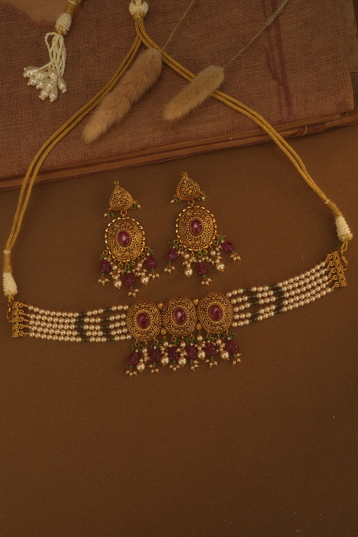 Neha Ruby Choker Set