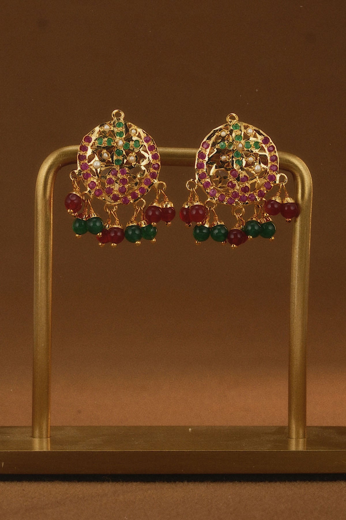 Jadau Ruby EGreen Studs