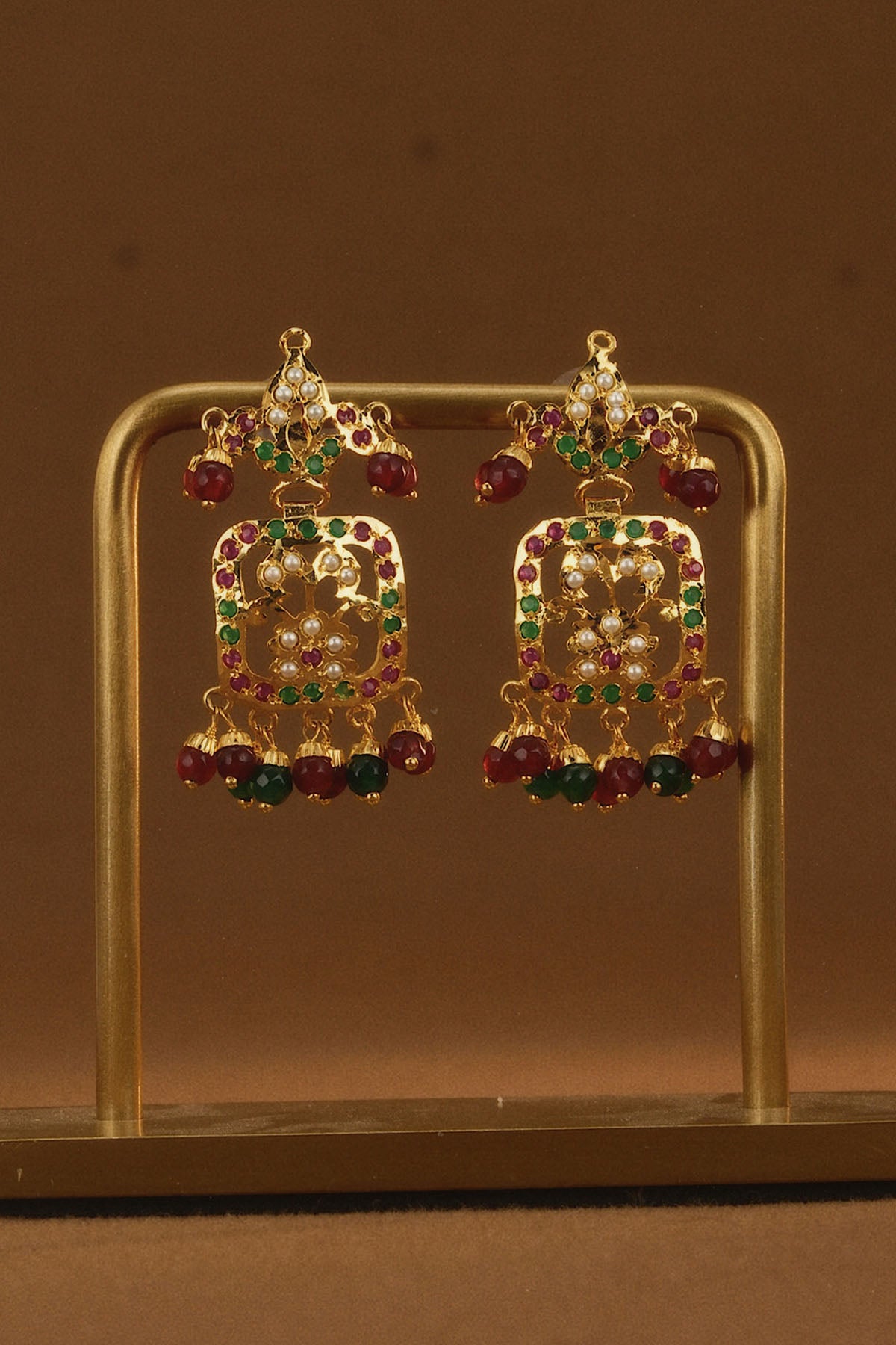 Jadau Ruby Earrings