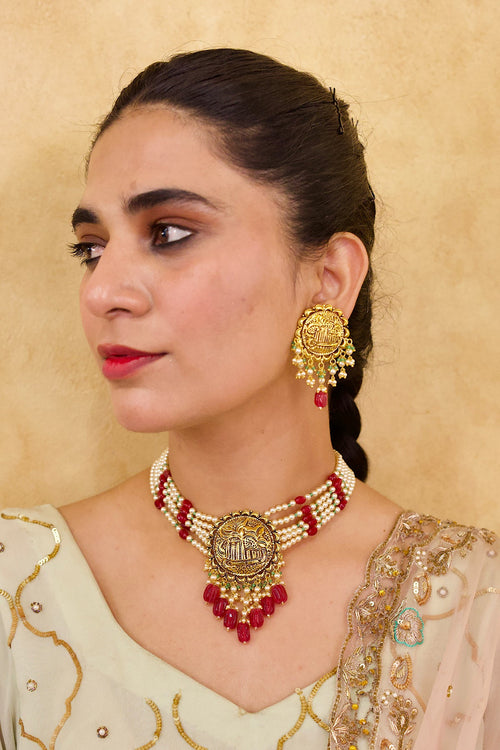 Aamal Ruby Choker Set