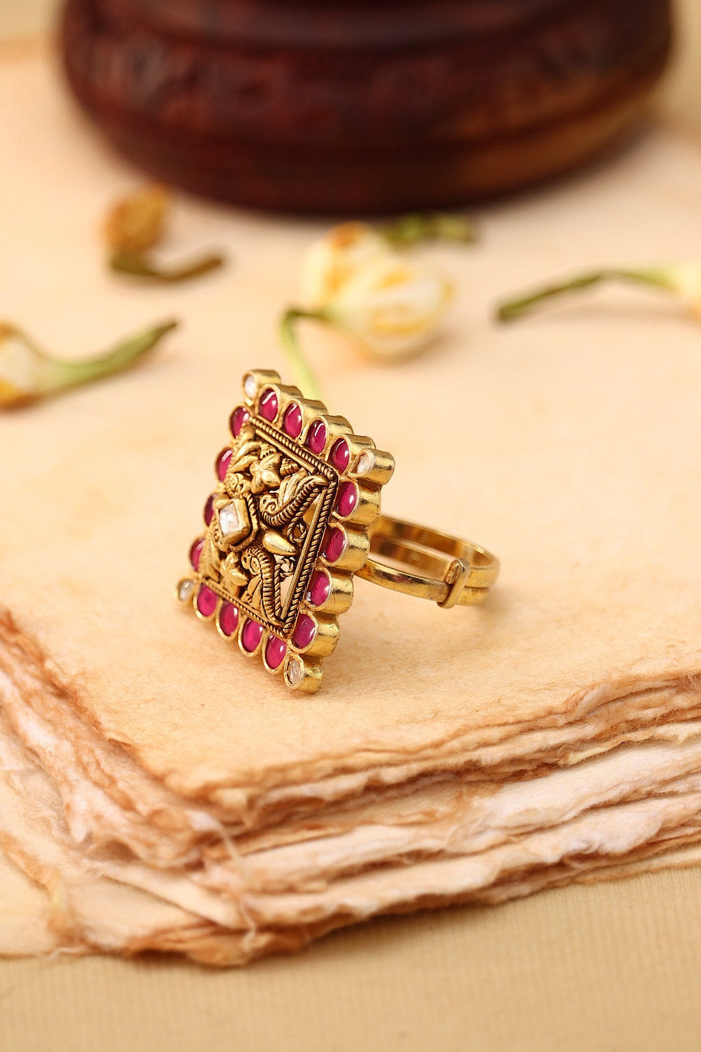 Ruby Polki Ring