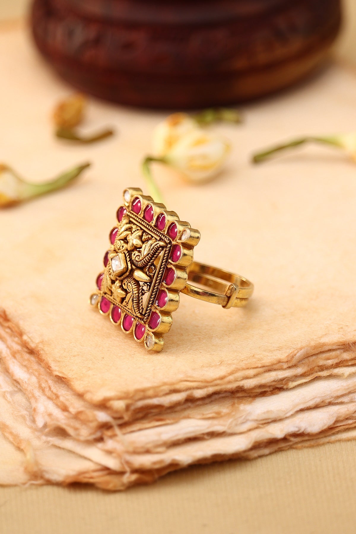 Ruby Polki Ring