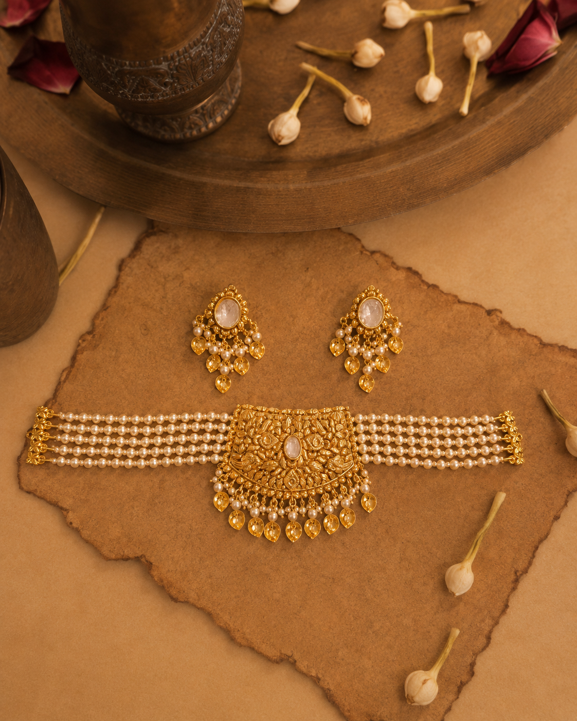 Rakhi pippal patti choker