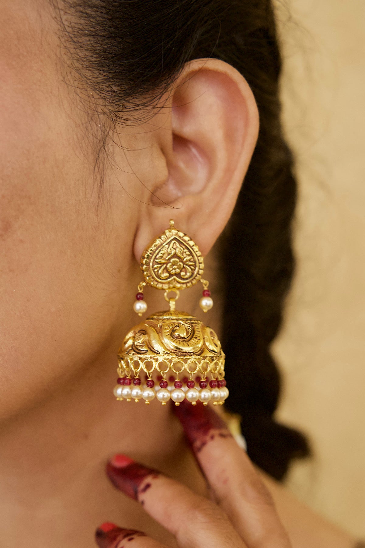 Ruby jhumki